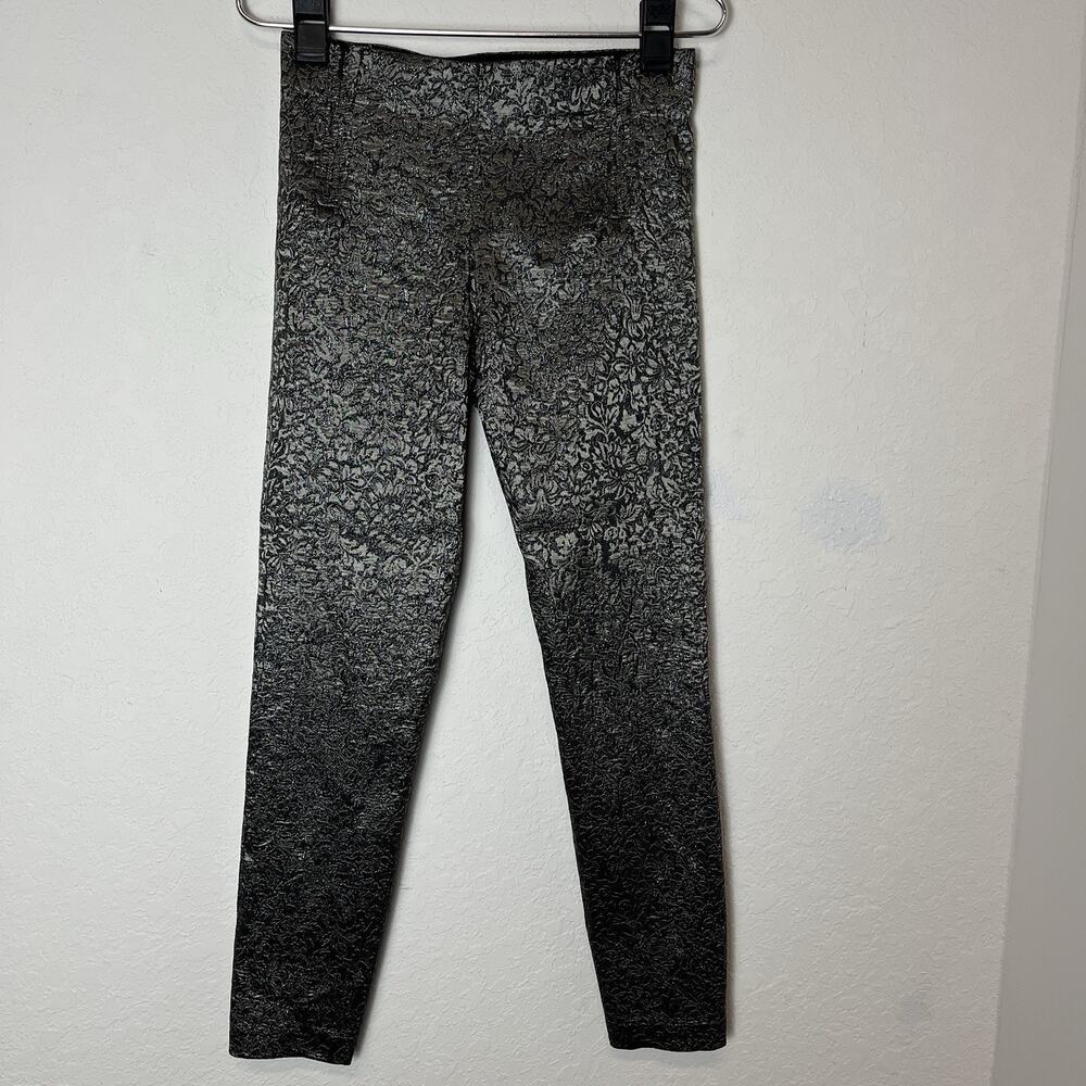 Byron Lars Beauty Mark Floral Size 4, Silver Metallic Brocade, skinny, Event